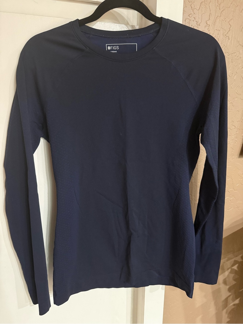 Figs Women’s Salta Seamless Long Sleeve Under Scrub in Navy Blue